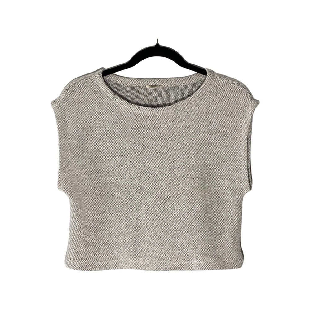 Eileen Fisher S Gray Tweed Cropped Top